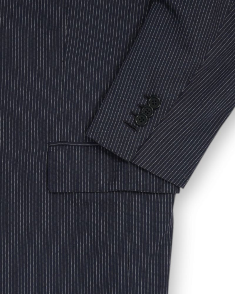 Navy Pinstripe Wool Suit