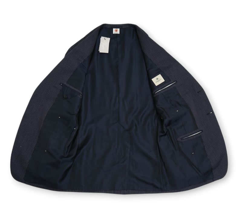 Navy Pinstripe Wool Suit