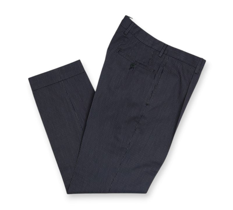 Navy Pinstripe Wool Suit