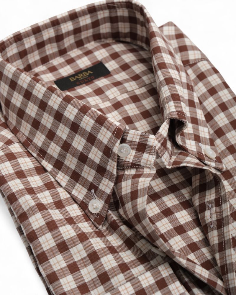 Brown/White BD. Brushed Twill Shirt