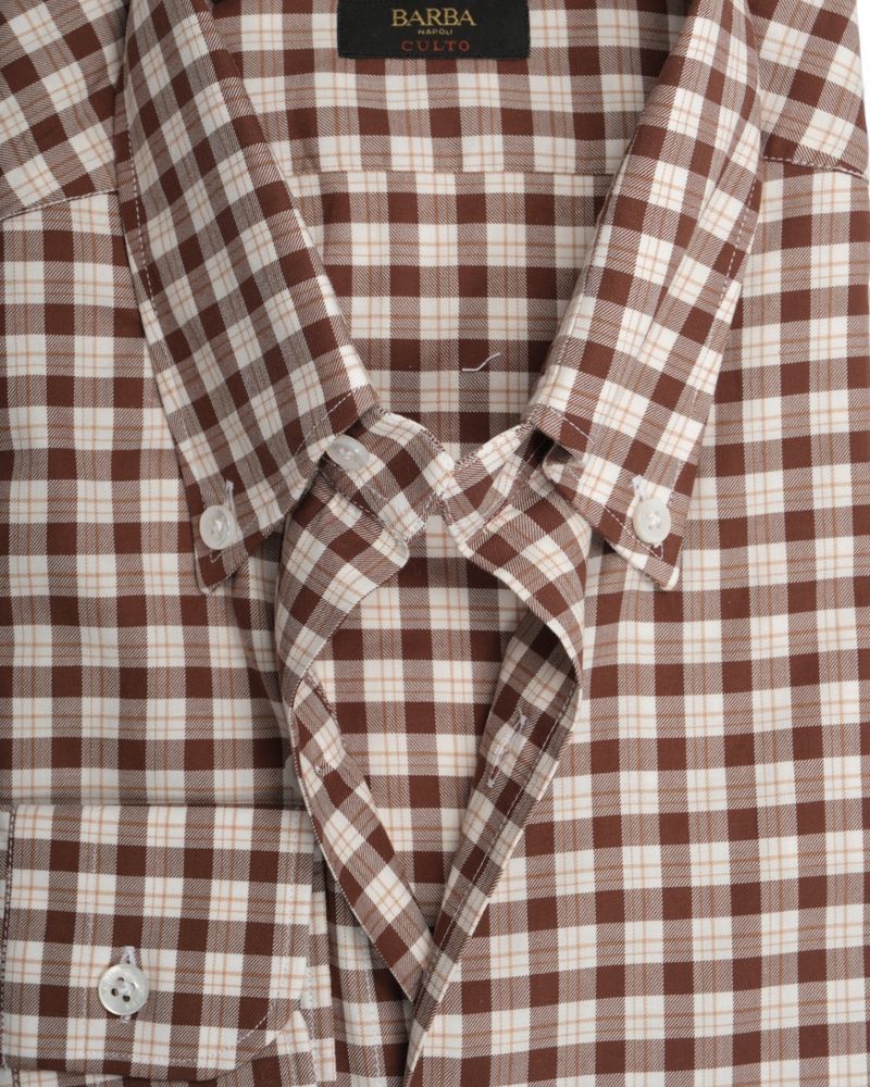 Brown/White BD. Brushed Twill Shirt