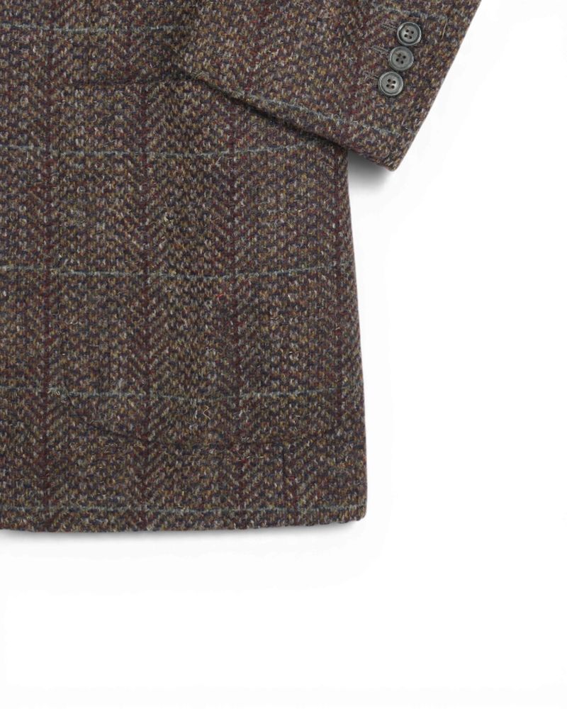 Multicolored Overcheck Tweed Sports Jacket