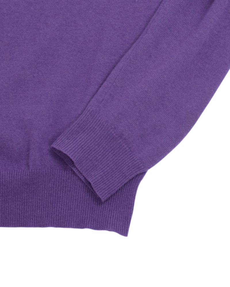 Purple Cashmere V-Neck Sweater