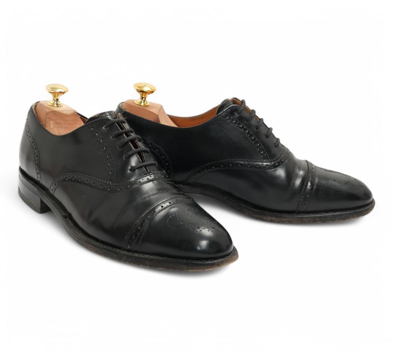 Black Cap Toe Brogue Oxfords