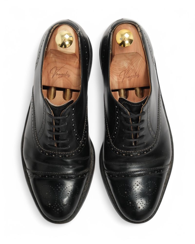 Black Cap Toe Brogue Oxfords