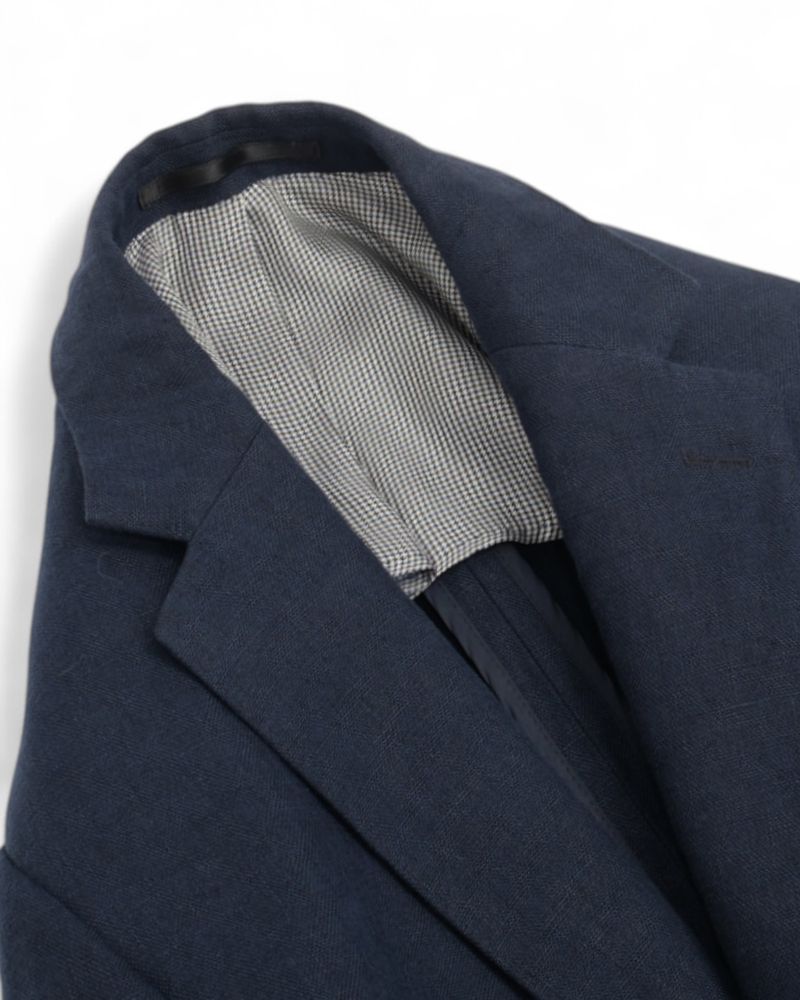 Navy Linen Sports Jacket