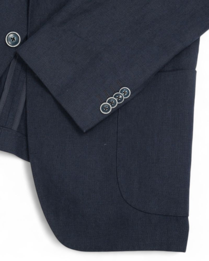 Navy Linen Sports Jacket