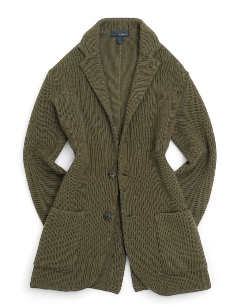 Olive Green Knitted Sports Jacket