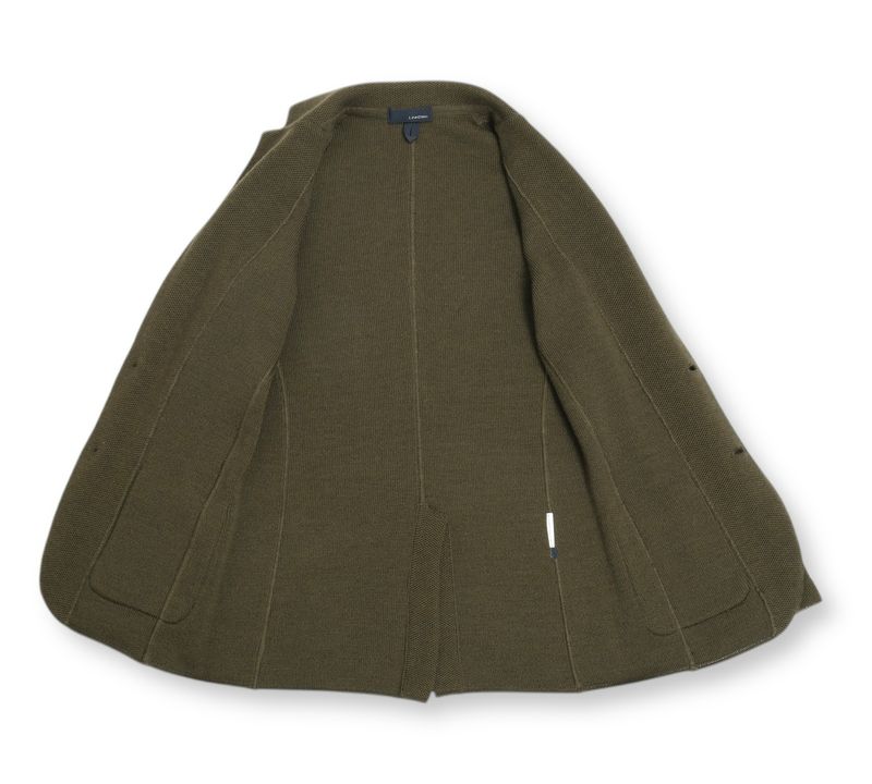Olive Green Knitted Sports Jacket