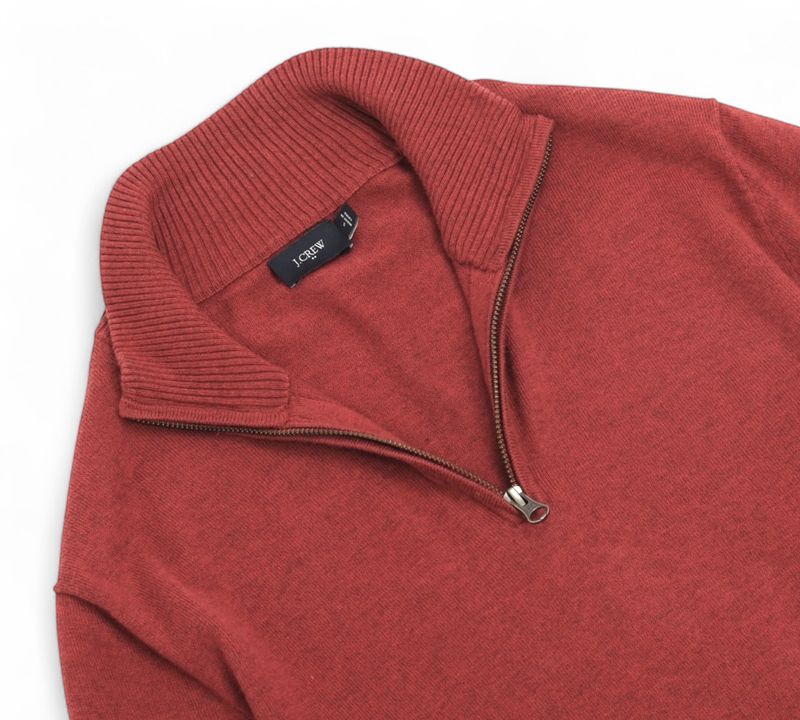 Rust Red Half-Zip Sweater