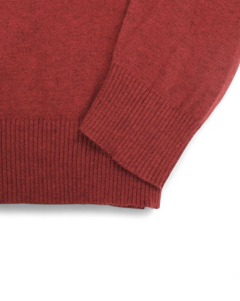 Rust Red Half-Zip Sweater
