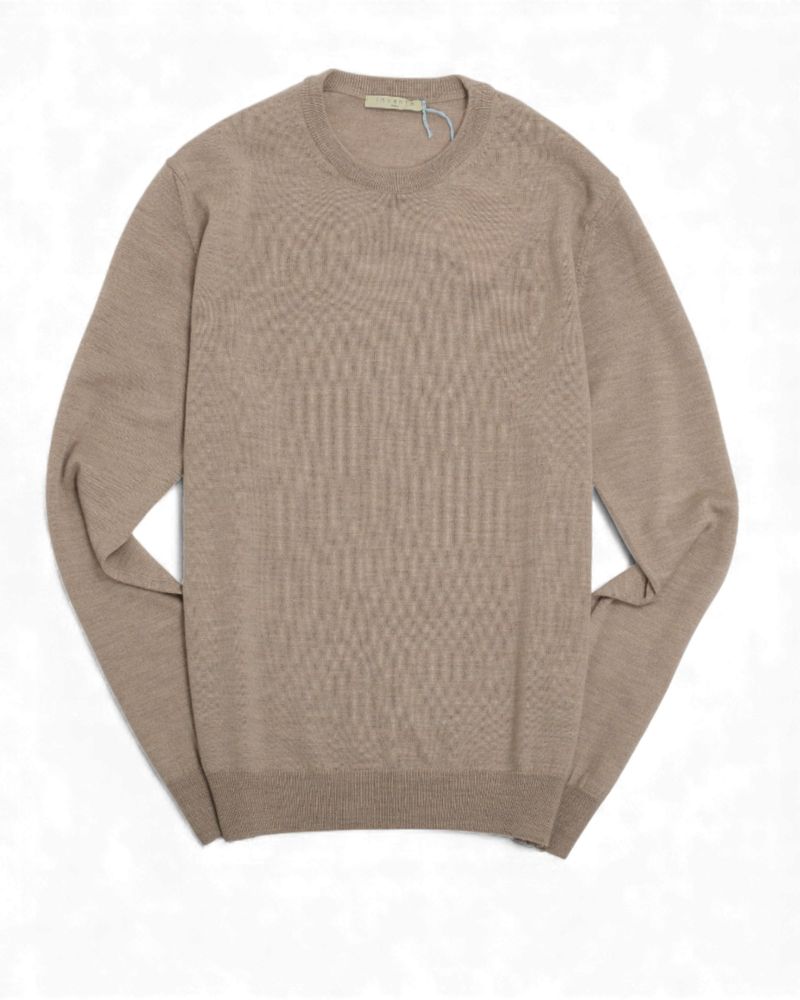 Beige Extrafine Merino Crewneck