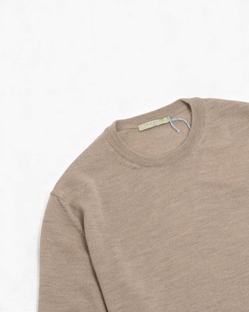 Beige Extrafine Merino Crewneck