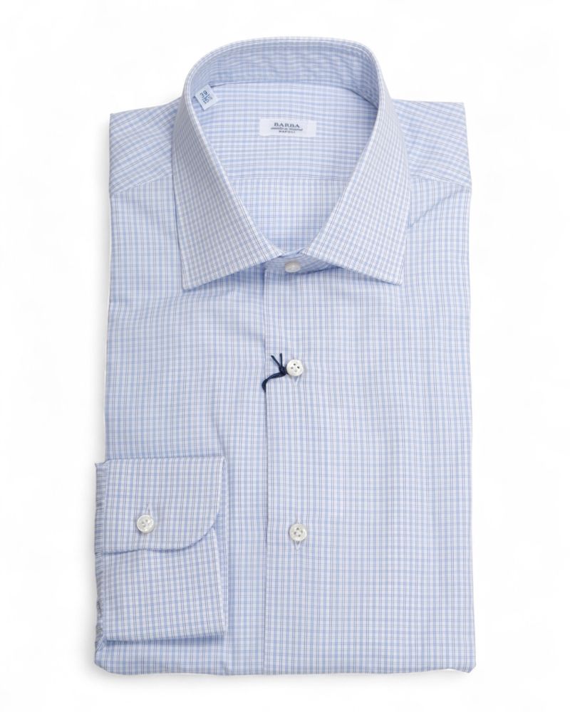 Light Blue/White Checked Poplin Shirt