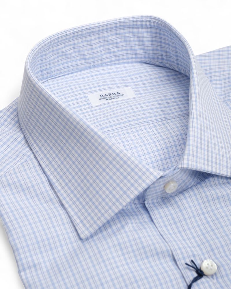 Light Blue/White Checked Poplin Shirt