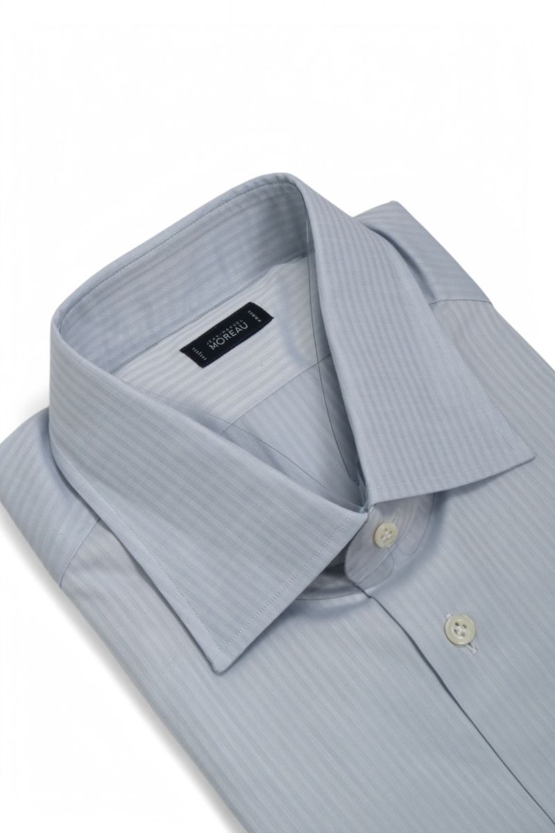 Light Blue Poplin Herringbone Shirt