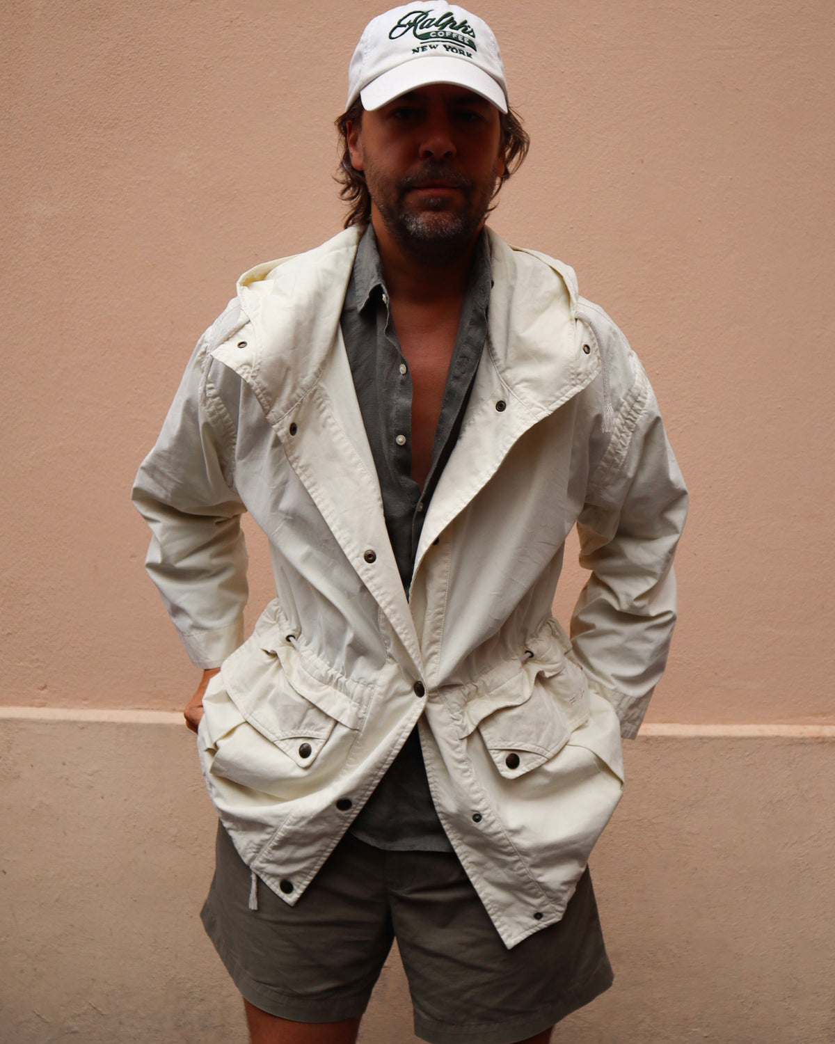 Ecru Cotton Sportivo Jacket