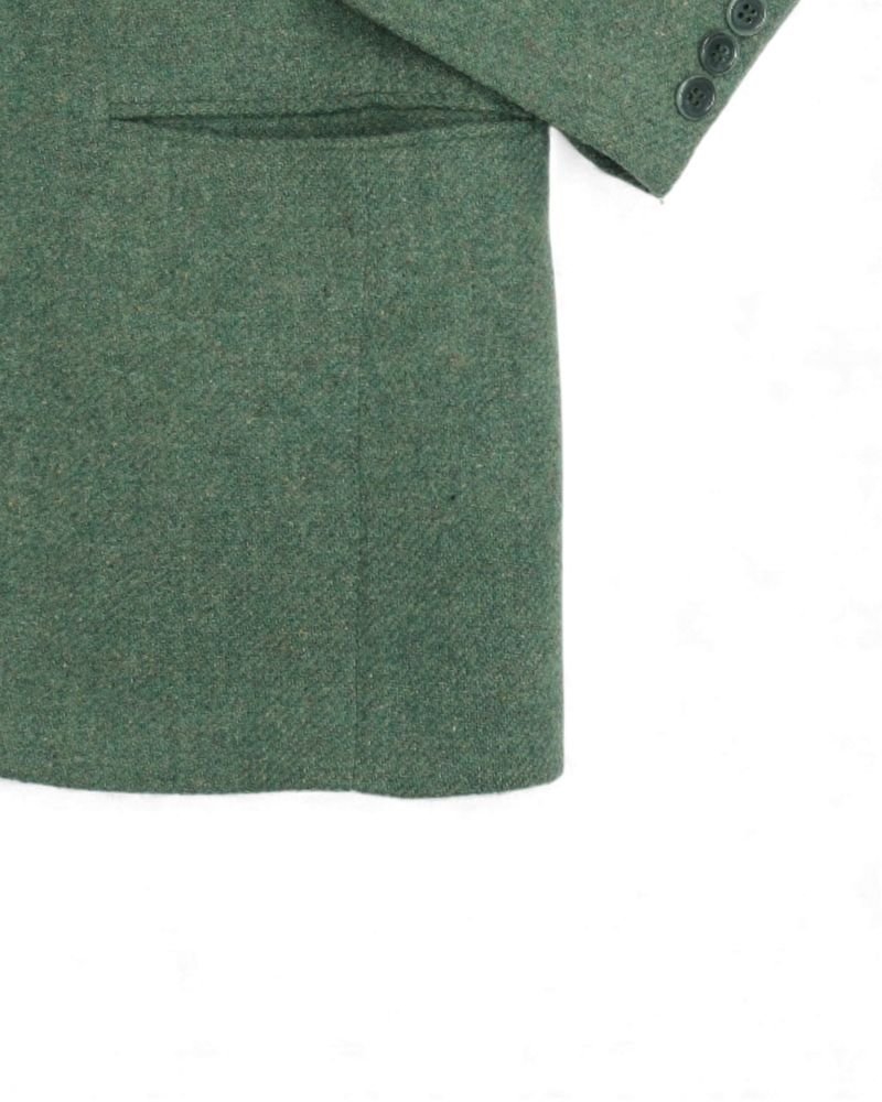 Green Flecked Shetland Wool Blend Sports Jacket