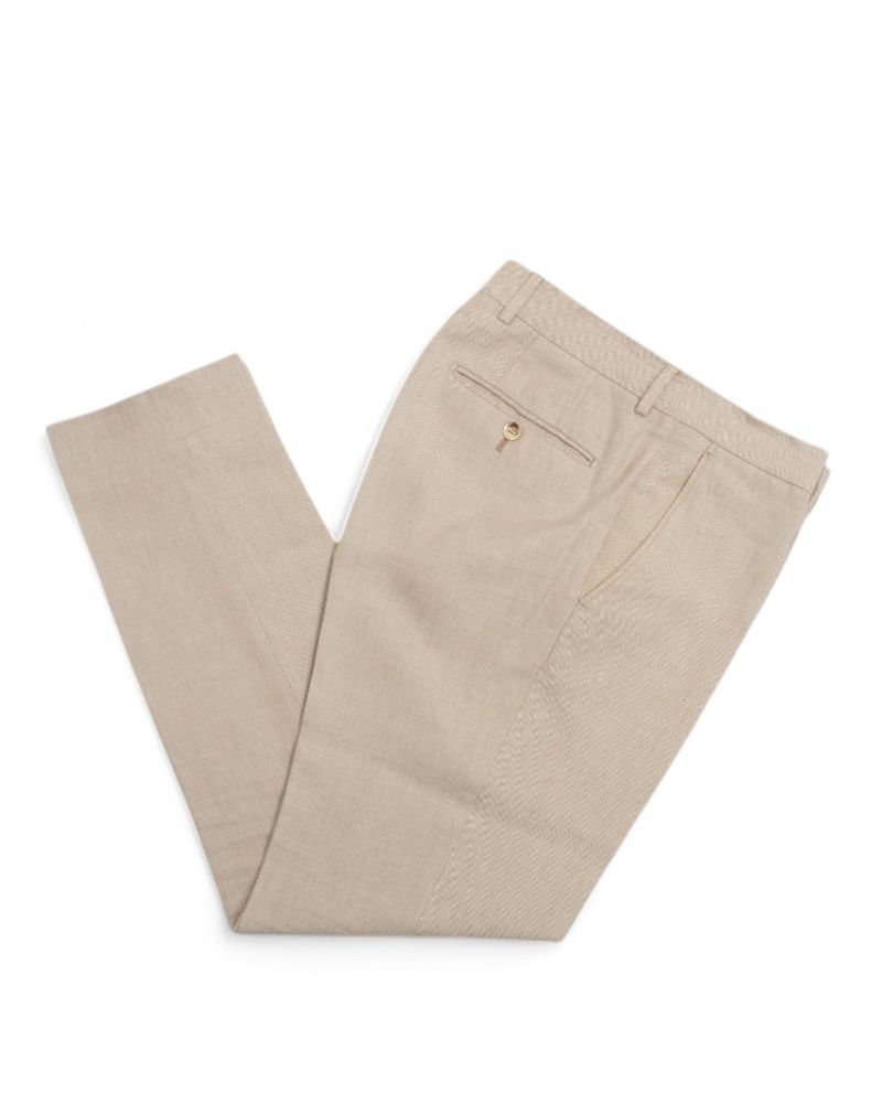 Beige Linen & Cotton Trousers