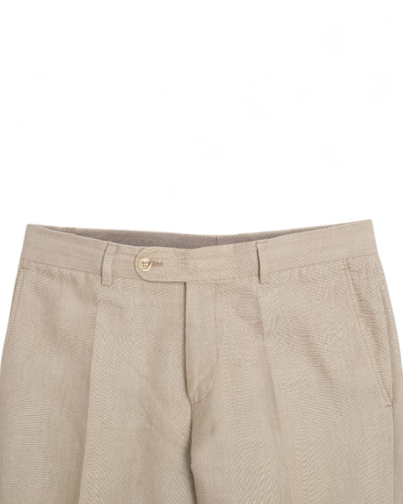Beige Linen & Cotton Trousers