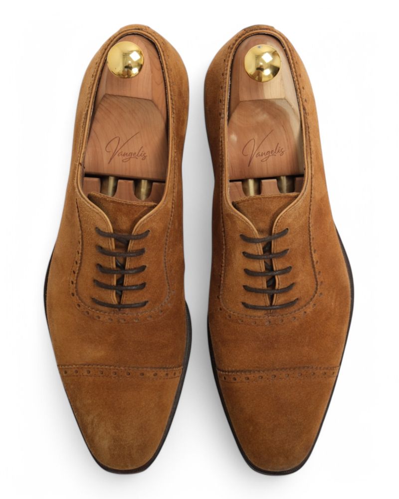 Tan Suede Semi Brouge Oxfords