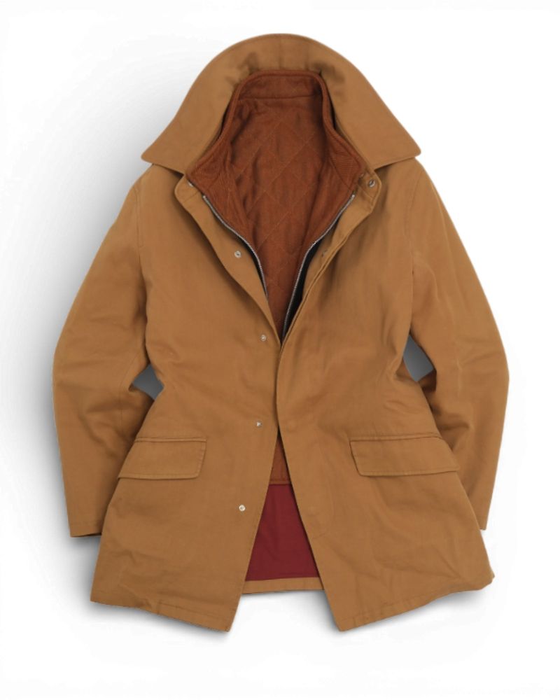 Khaki Cotton Car Coat