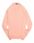 Pale Pink Supima Cotton V-Neck Sweater