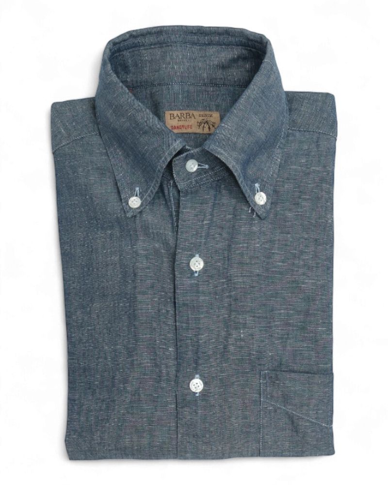 Dark Blue Cotton & Linen BD. Shirt