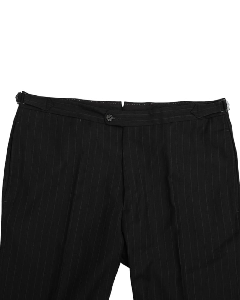 Dark Grey Chalk Stripe High Rise Trousers