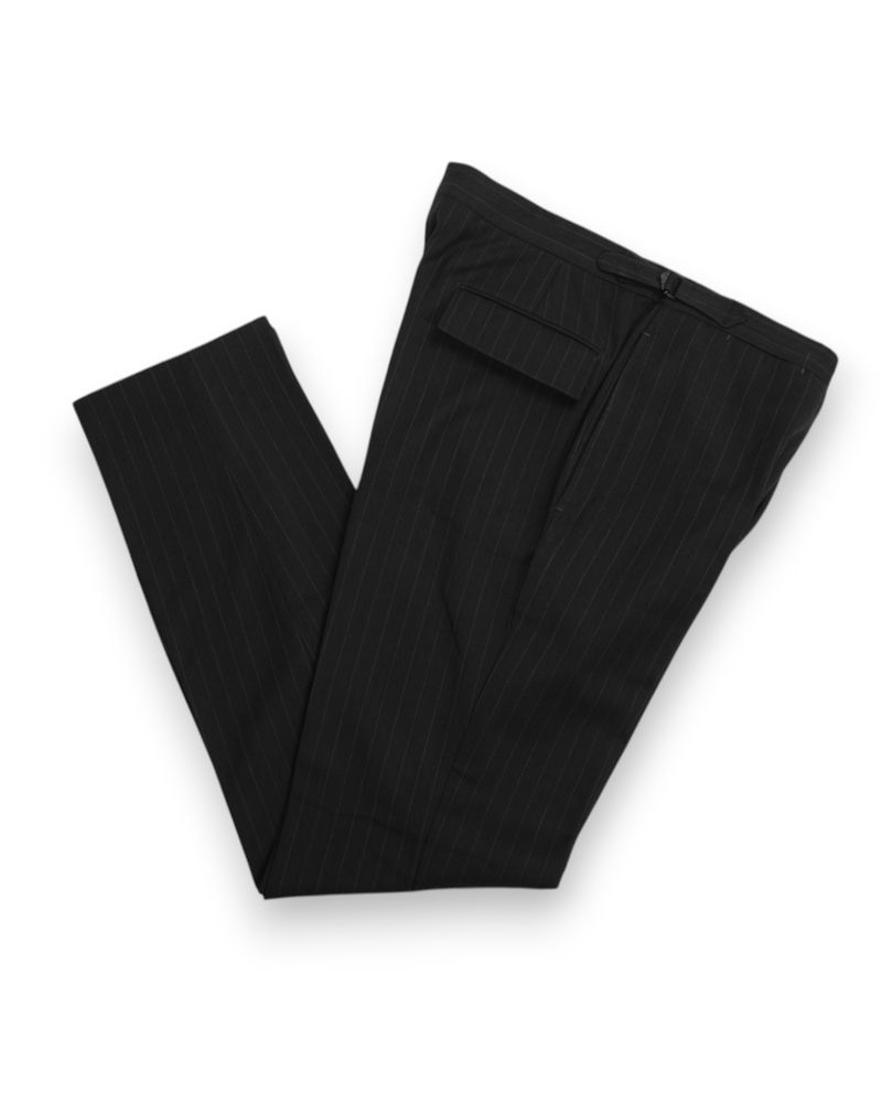 Dark Grey Chalk Stripe High Rise Trousers