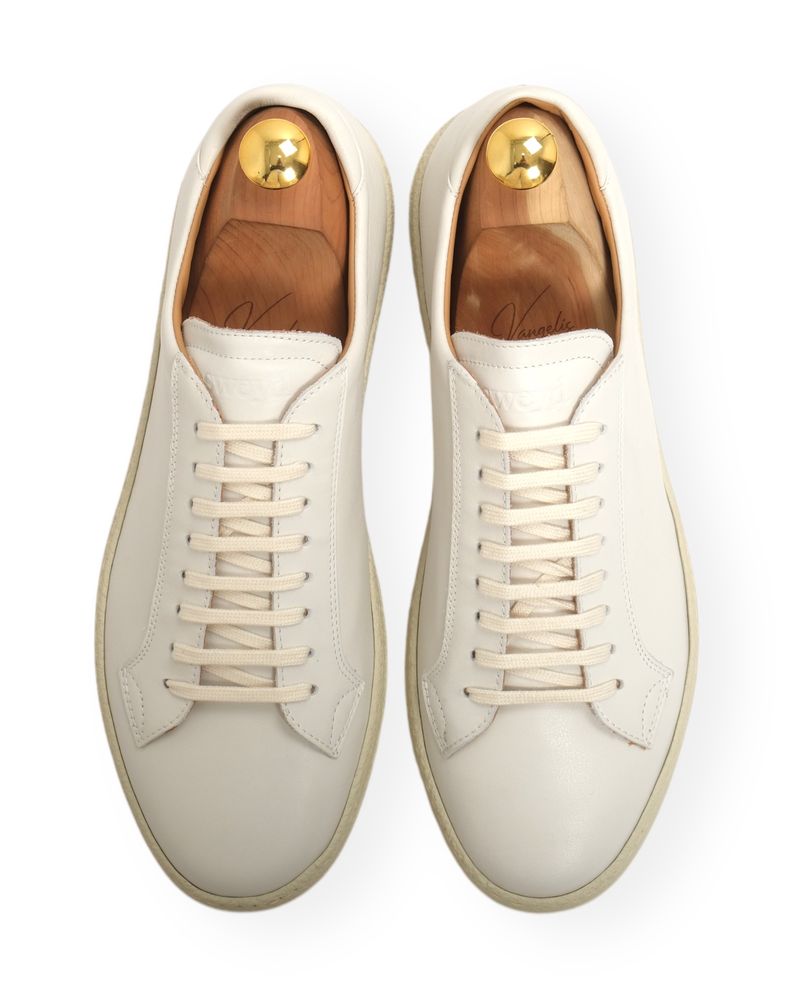Cream White Leather Sneakers