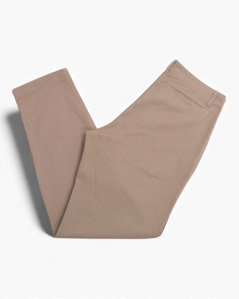 Almond Twill High-Rise Trousers