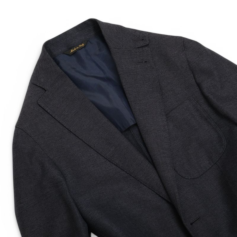 Navy Cotton & Silk Sports Jacket