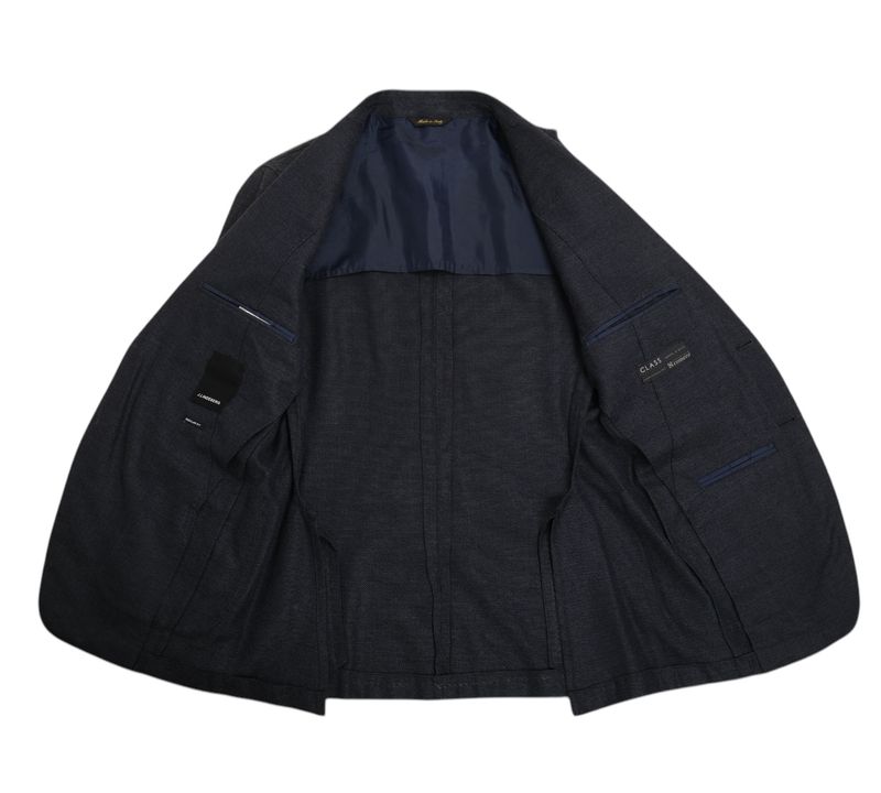 Navy Cotton & Silk Sports Jacket