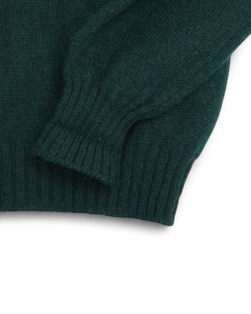 Dark Green Deep V-Neck Sweater