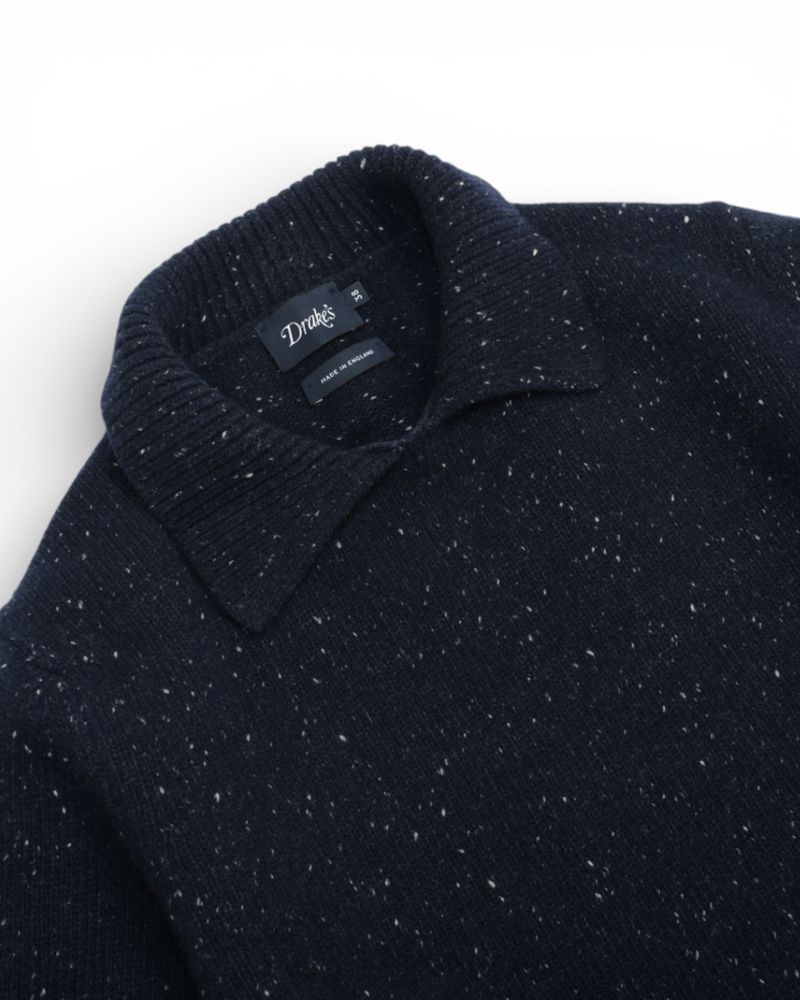 Navy Donegal Wool Jumper