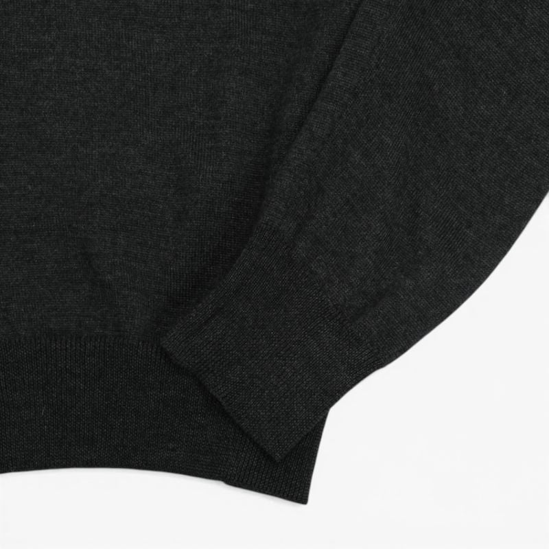 Dark Charcoal Wool & Silk Polo