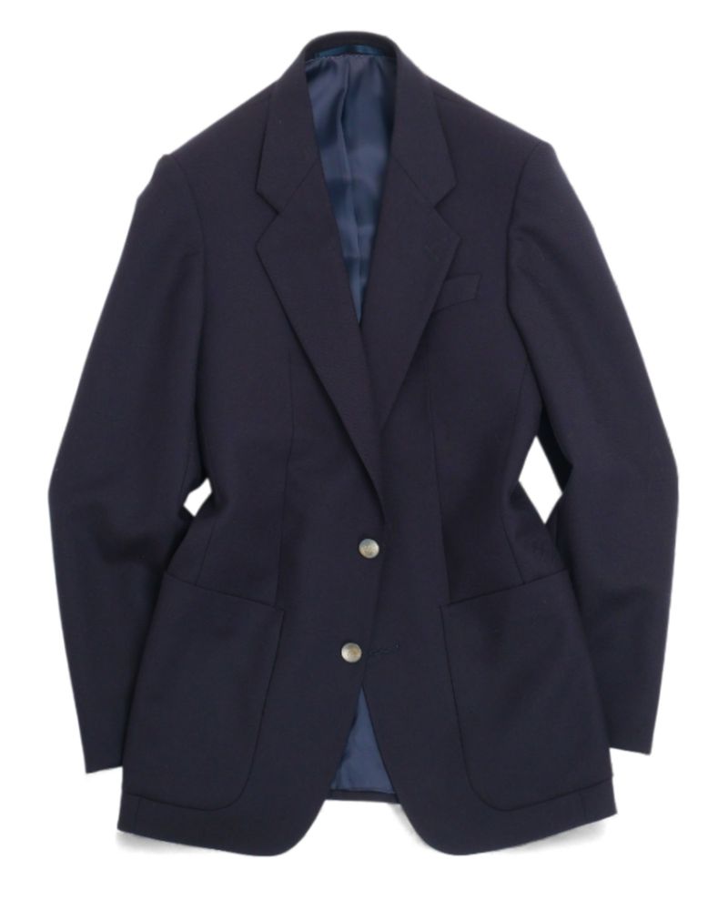 Navy Single Breasted Wool Blazer