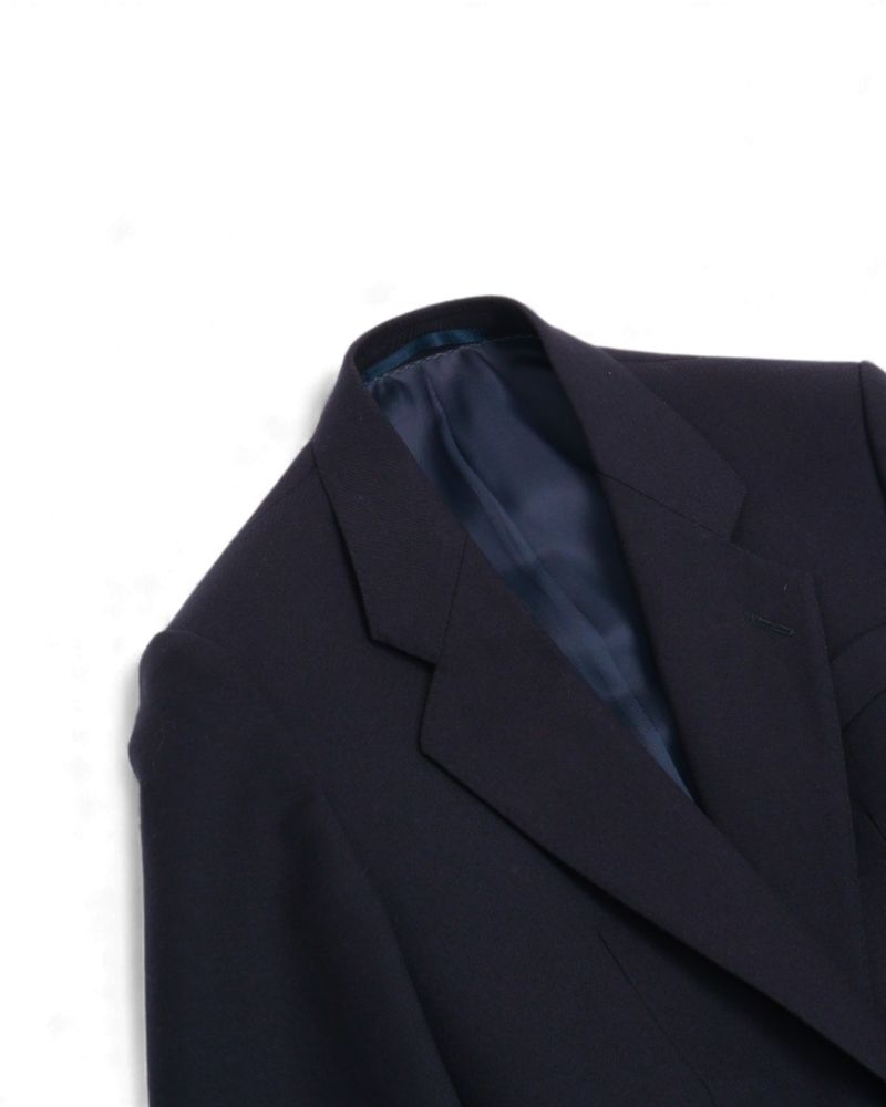 Navy Single Breasted Wool Blazer