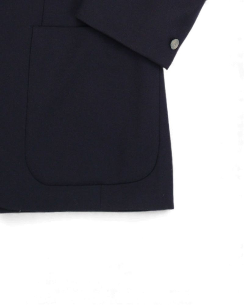 Navy Single Breasted Wool Blazer