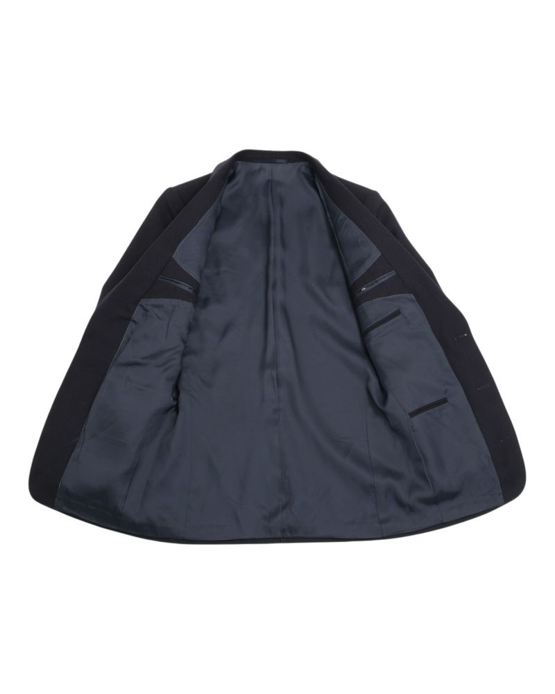 Navy Single Breasted Wool Blazer
