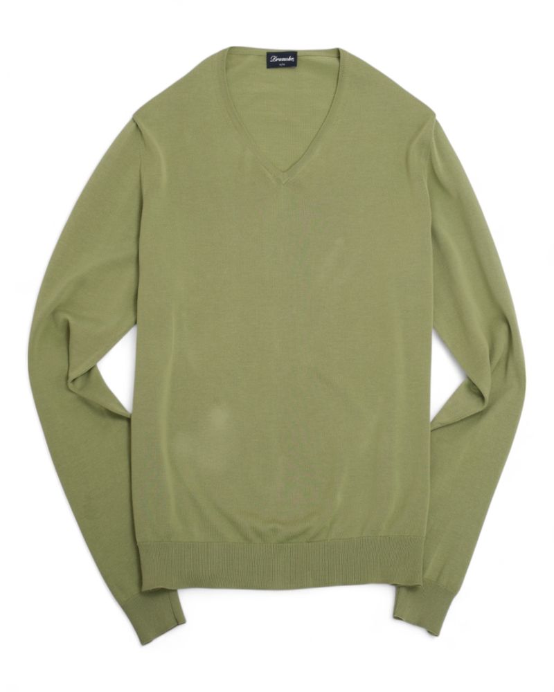 Pale Green V-Neck Knit