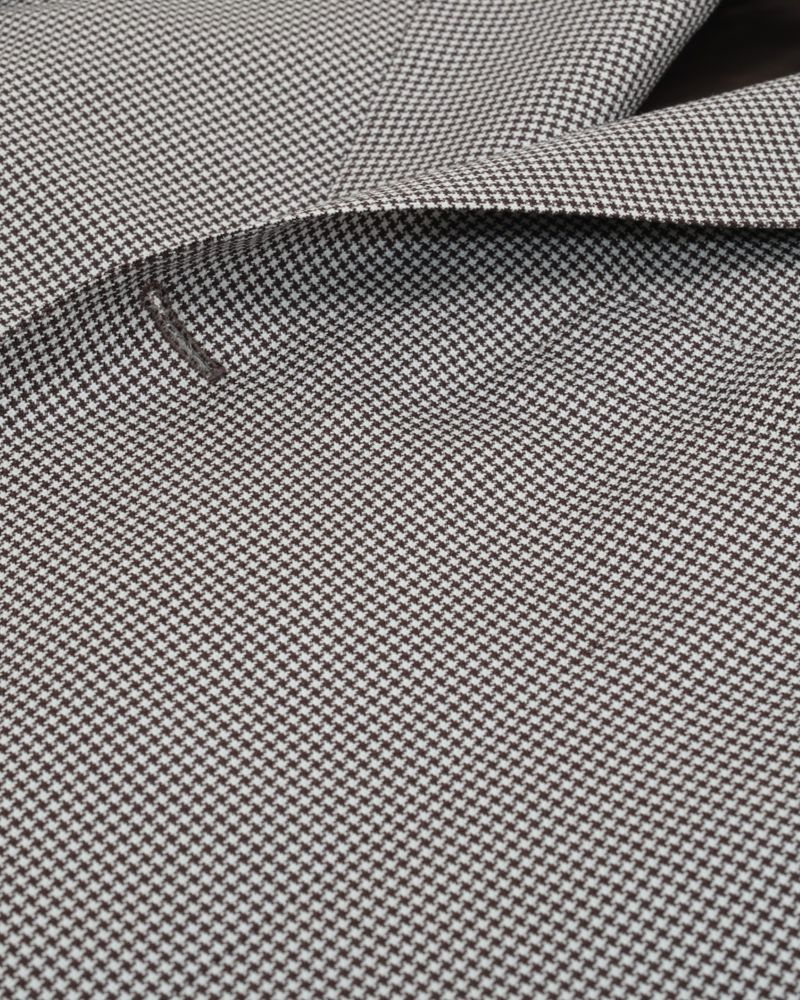 Off White & Brown Houndstooth Sports Jacket