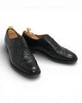 Black Leather Semi-Brouge Oxfords