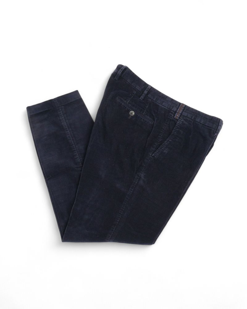 Navy Needlecord Trousers