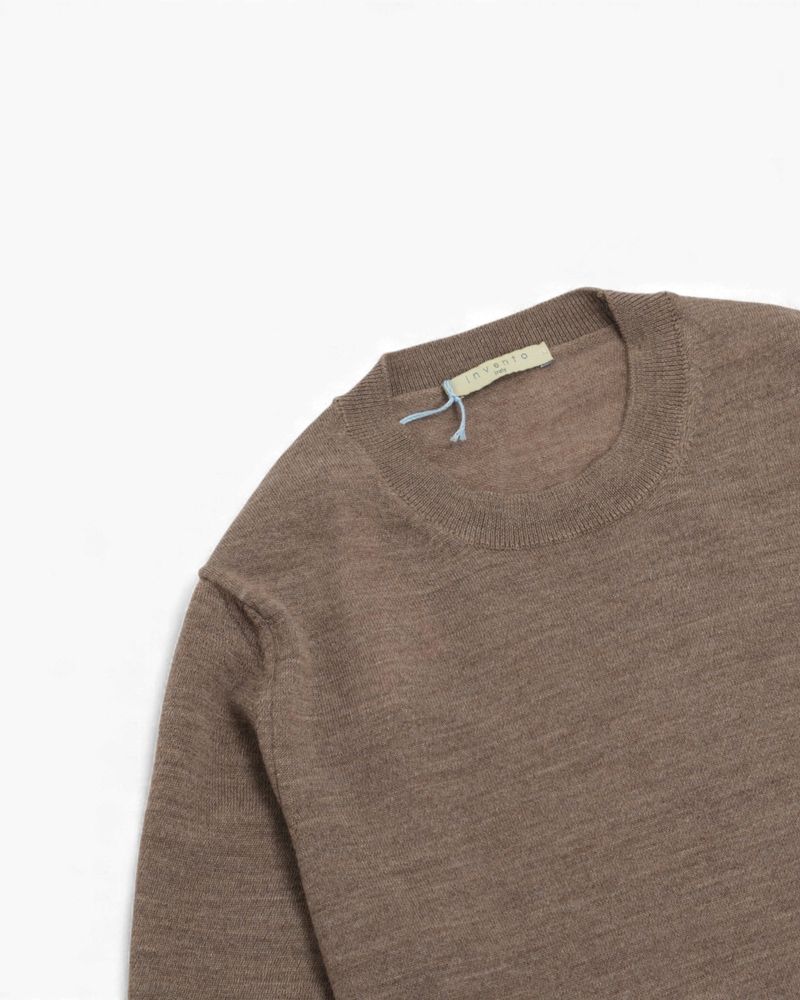 Oatmeal Extrafine Merino Crewneck Sweater