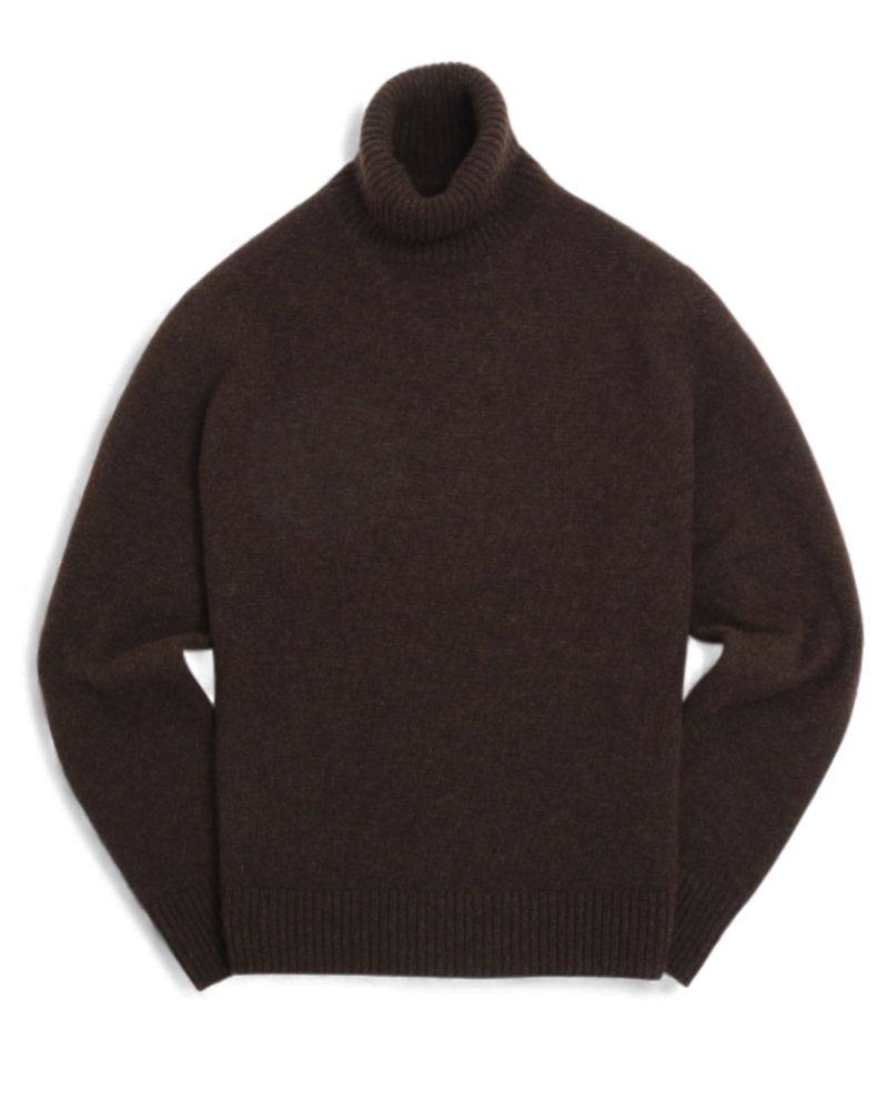 Dark Brown 4-ply Cashmere Turtleneck