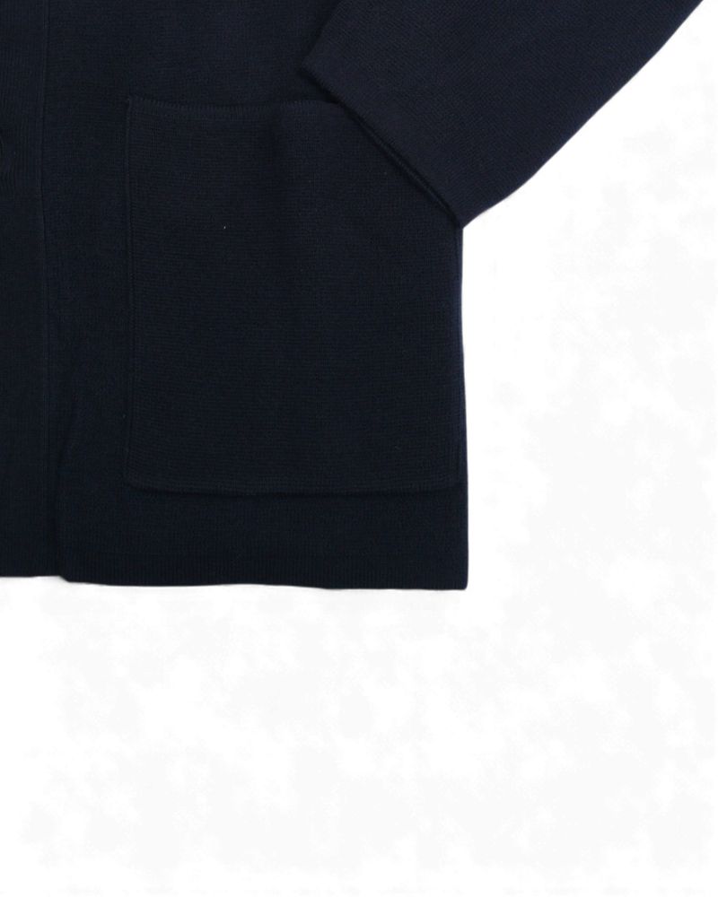 Navy Knitted Cotton Overshirt