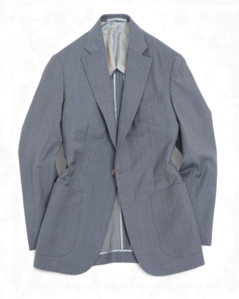 Mid Blue Wool Sports Jacket