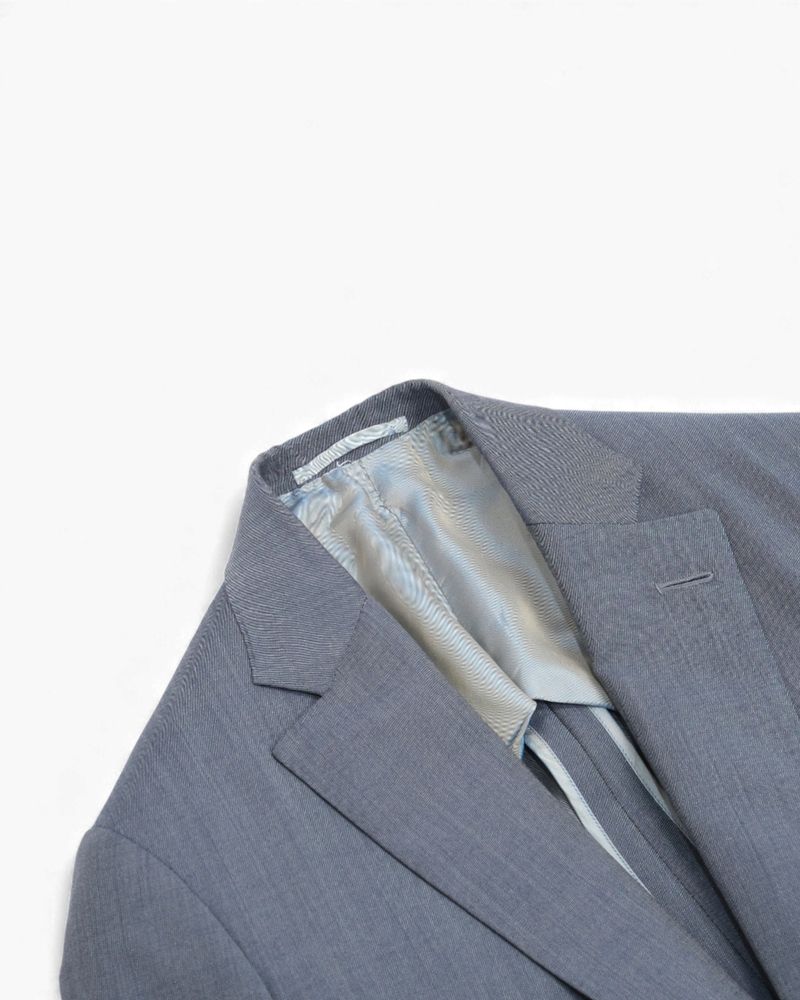 Mid Blue Wool Sports Jacket